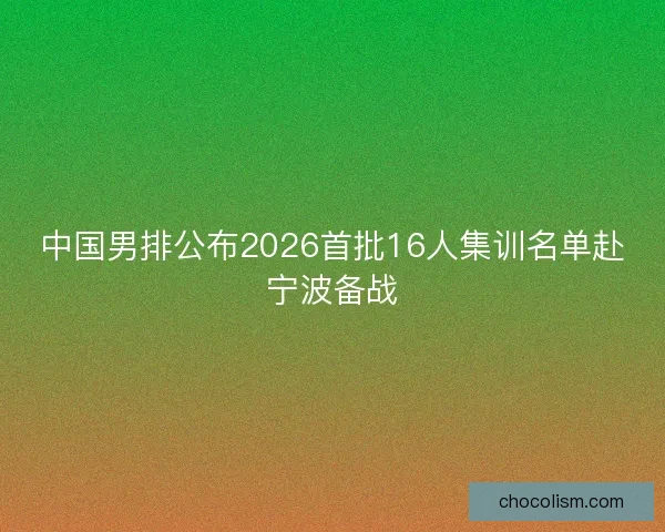 中国男排公布2026首批16人集训名单赴宁波备战